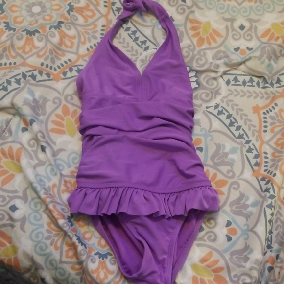 Circo Other - Little girls purple ruffle one piece swimsuit